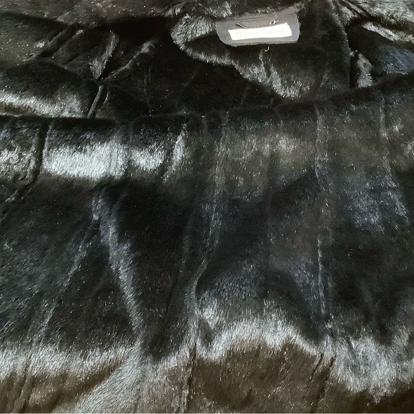 Giacomo Jacket Women’s Size Large Snaps Pockets Faux Suede Faux Fur Black - Picture 4 of 16